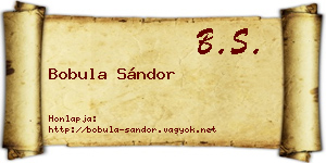 Bobula Sándor névjegykártya