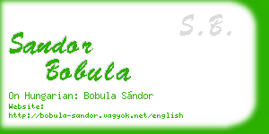 sandor bobula business card