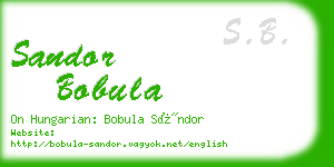 sandor bobula business card